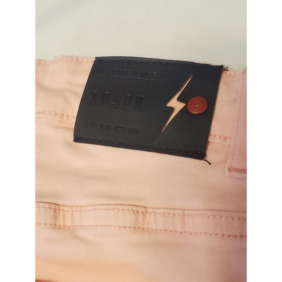 Spark Mens Premium Denim Pink Distressed Shorts Size 32 - Picture 9 of 10